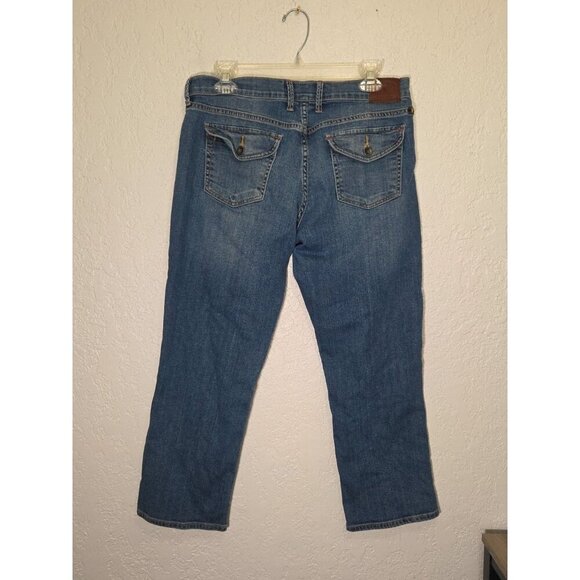 Lucky Brand Sweet N Crop Jeans Womens 10/30 Dark Blue Denim Straight 5 Pocket - Picture 2 of 6